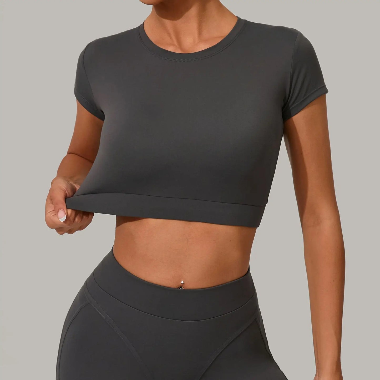 Women Yoga Top Sport T-Shirts Exercise Fitness Clothes Short Sleeve Yoga Shirt Gym Top Running Quick Drying Workout Sport Top