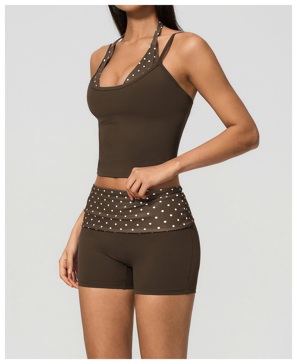 Polka Dot Yoga Tank Top Shockproof Striped Fitness Bra Gym Workout Vest Breathable Sport Top Halter Beautiful Back Sport Vest