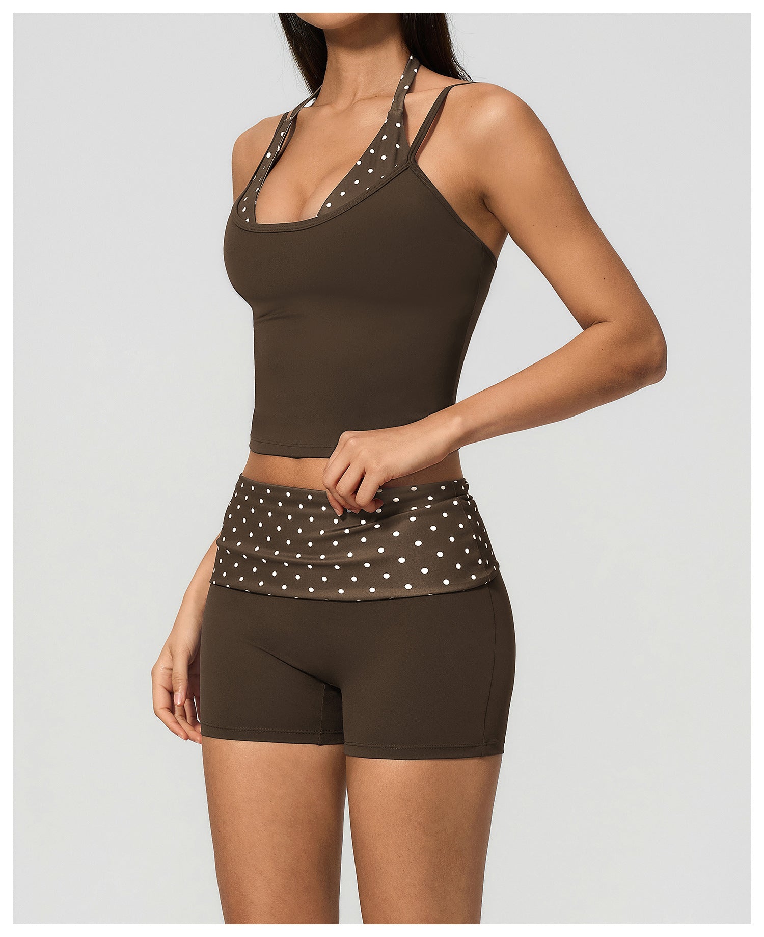 Polka Dot Yoga Tank Top Shockproof Striped Fitness Bra Gym Workout Vest Breathable Sport Top Halter Beautiful Back Sport Vest