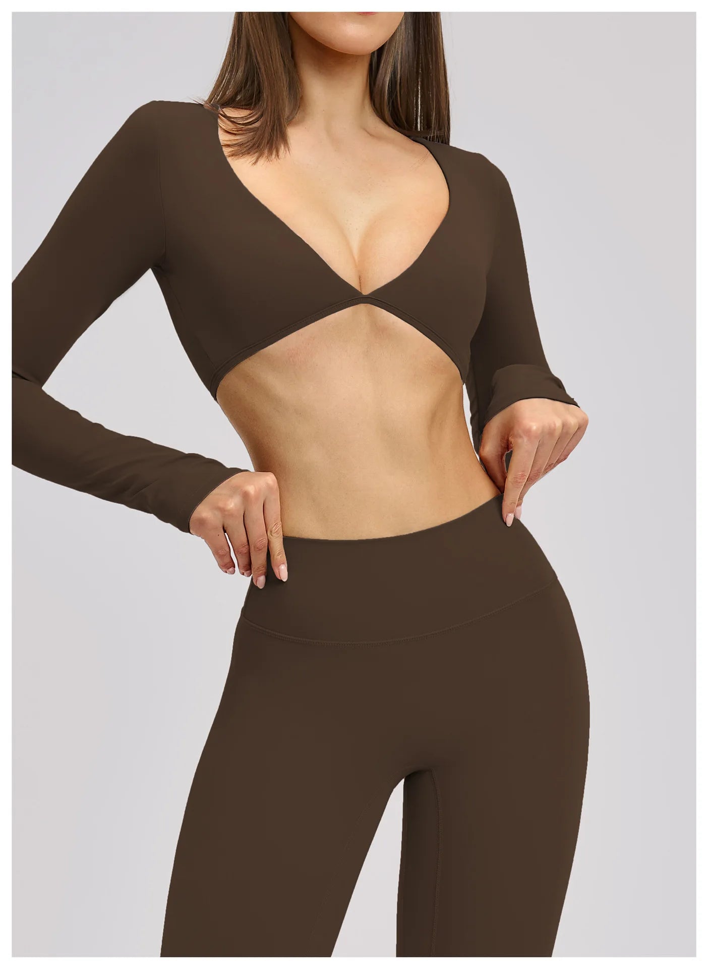 Women's Crop Tops Yoga T-shirts Solid Sports Top Long Sleeve Quick Dry Fitness Gym Sport Wear Running Shirts Sexy Exposed Navel