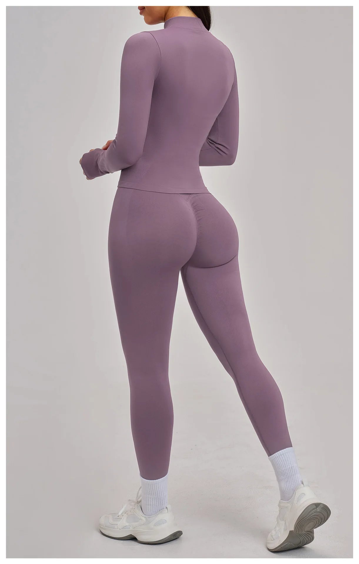 Women Zipper Yoga Long Sleeve Seamless Crop Tops Female Gym Jacket Yoga T-shirts Solid Sports Top Running Workout Athletic Wear