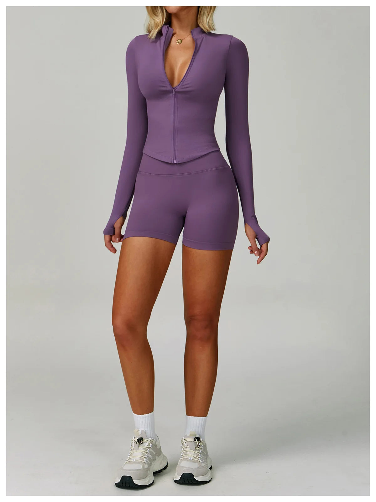 Outdoor Sports Long Sleeved Women's Slim Yoga Quick Dry Tight Fitting Quick Drying Stand Up Collar Jacket Running Fitness Jacket