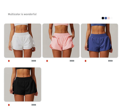 Running Shorts 2024 Summer Women Sports Shorts Lining 2 In 1 Quick-dry Yoga Shorts Breathable Fitness Shorts High Waist Fitness