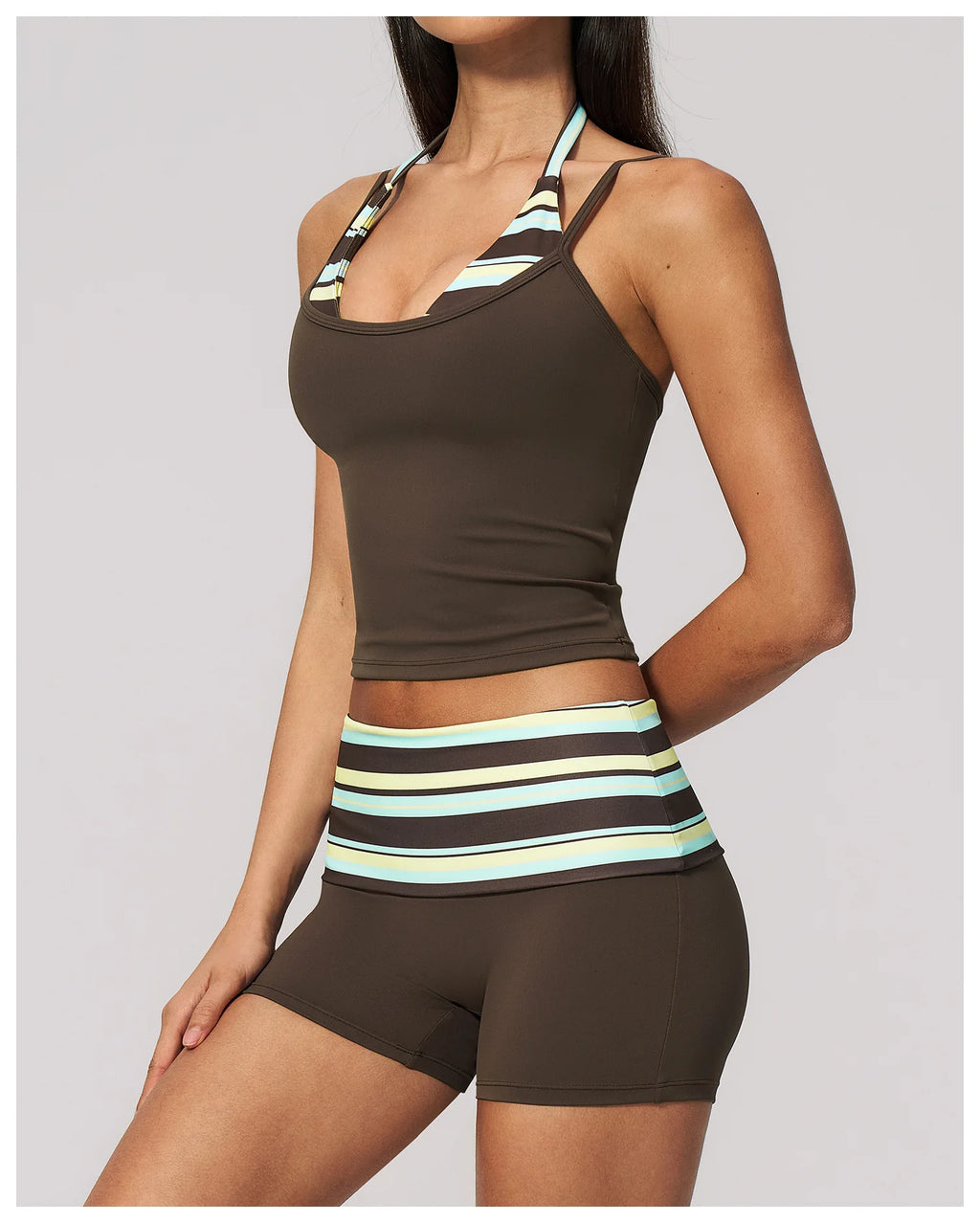 Polka Dot Yoga Tank Top Shockproof Striped Fitness Bra Gym Workout Vest Breathable Sport Top Halter Beautiful Back Sport Vest