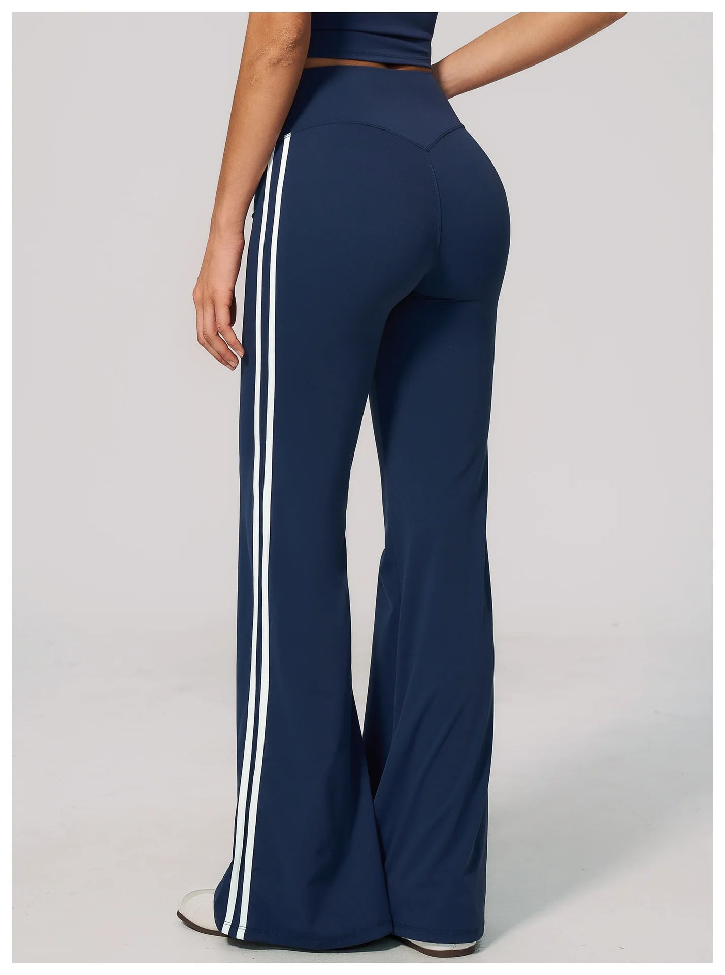 Summer Yoga Pants Women's High Waist Push Up Flared Pants Fitness Wide-Leg Pants Athletic Wear Running Workout Flared Trousers
