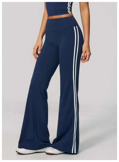 Summer Yoga Pants Women's High Waist Push Up Flared Pants Fitness Wide-Leg Pants Athletic Wear Running Workout Flared Trousers