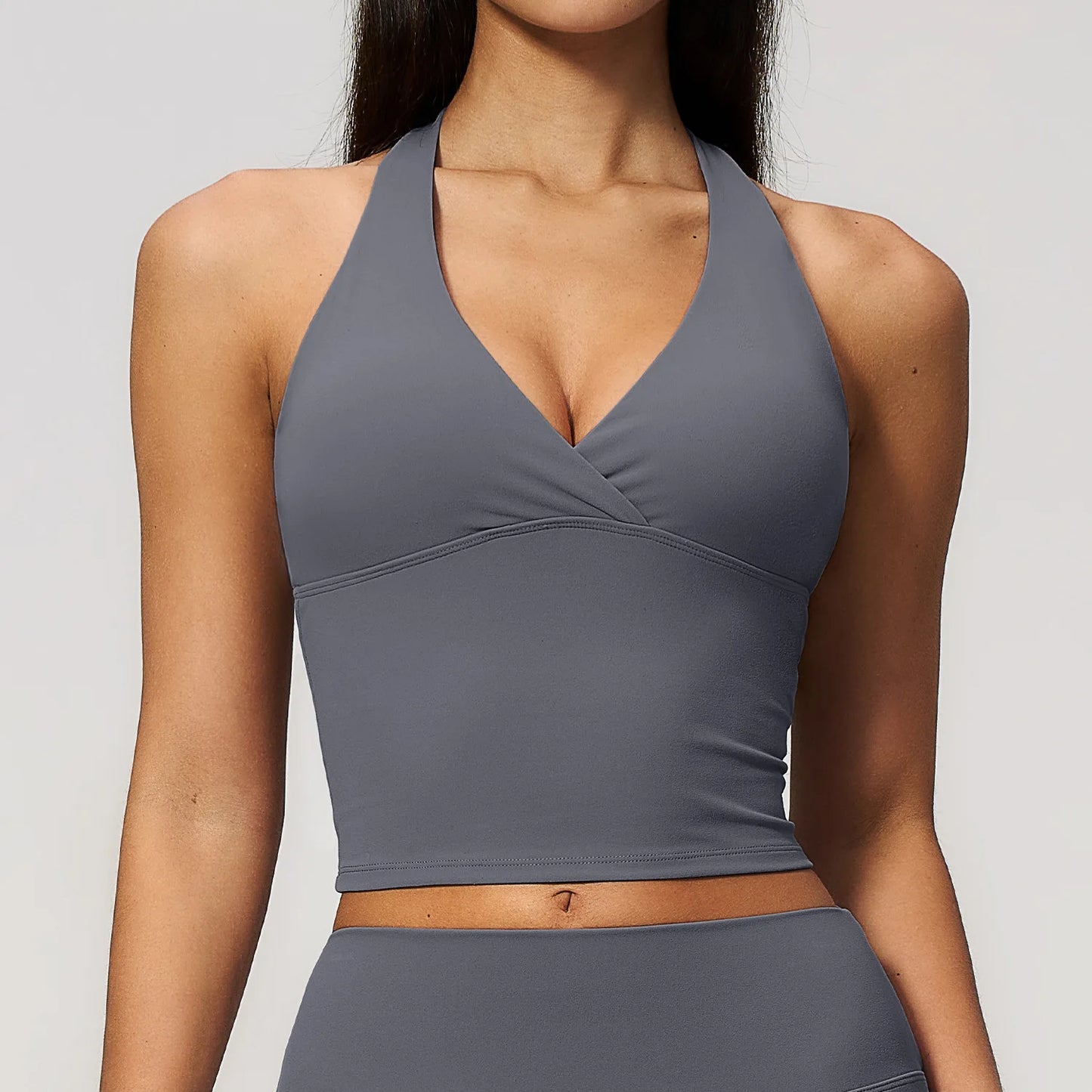 Women Yoga Vest Sexy V-Neck Sports Underwear Halter Fitness Bra Gym Breathable Vest Comfortable Workout Tank Top Yoga Underwear