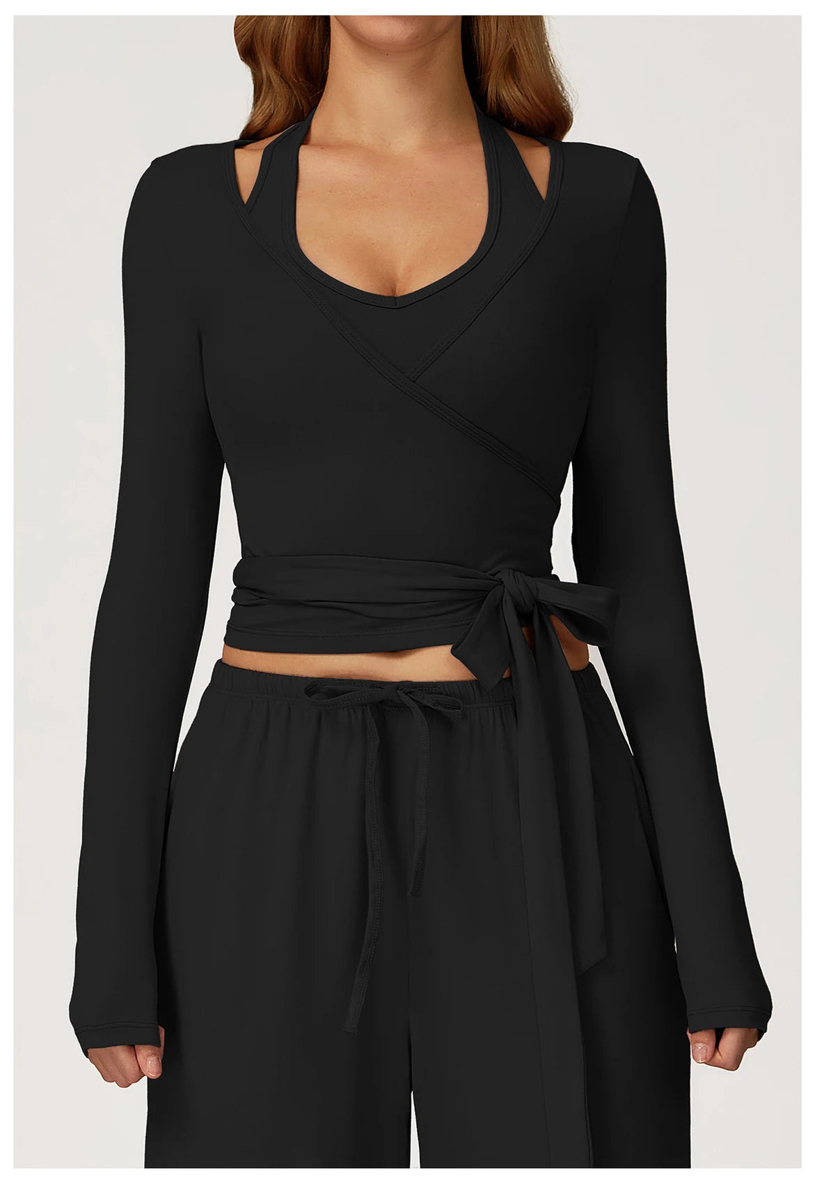 Women Fitness Yoga Shirt Strappy Long Sleeve Sports Jacket Gym Top Activewear Running Coats Workout Clothes Woman Sportswear ﻿