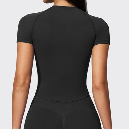 Yoga Shirts Women Seamless Fitness Short Sleeve Top Gym Workout Yoga T-Shirts Quick Dry Breathable Cycling Running Sport Tee Top