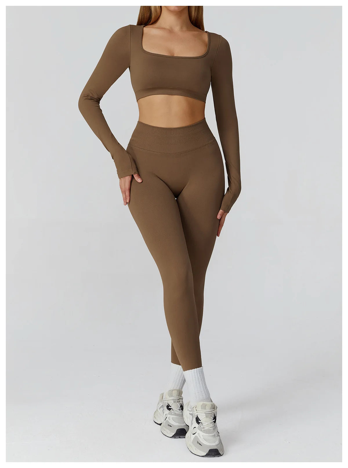 Women's Yoga Top Seamless Long Sleeved Sports Wear Workout Tops T-shirt Fitness Running Hollow out Backless Gym Woman SportShirt