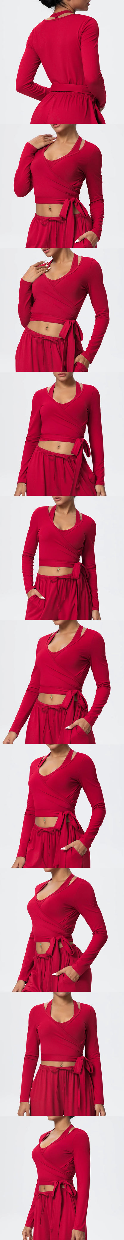 Yoga Long Sleeves Women Running Training Fitness Personalized Yoga Clothing With Strap Top Outdoor Sports Windproof Running Suit