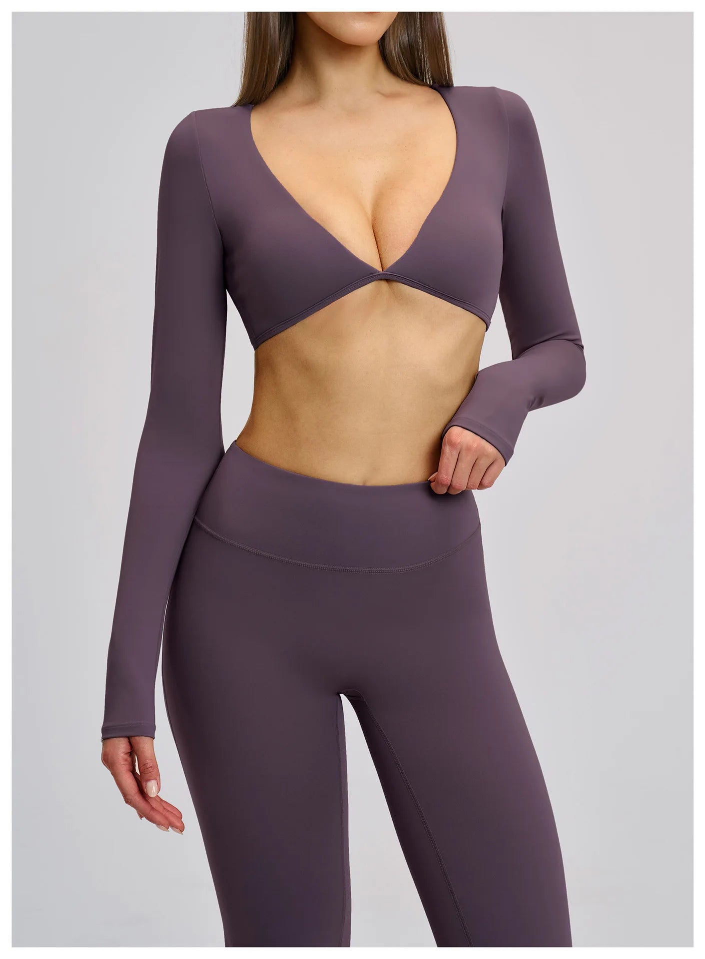 Women's Crop Tops Yoga T-shirts Solid Sports Top Long Sleeve Quick Dry Fitness Gym Sport Wear Running Shirts Sexy Exposed Navel