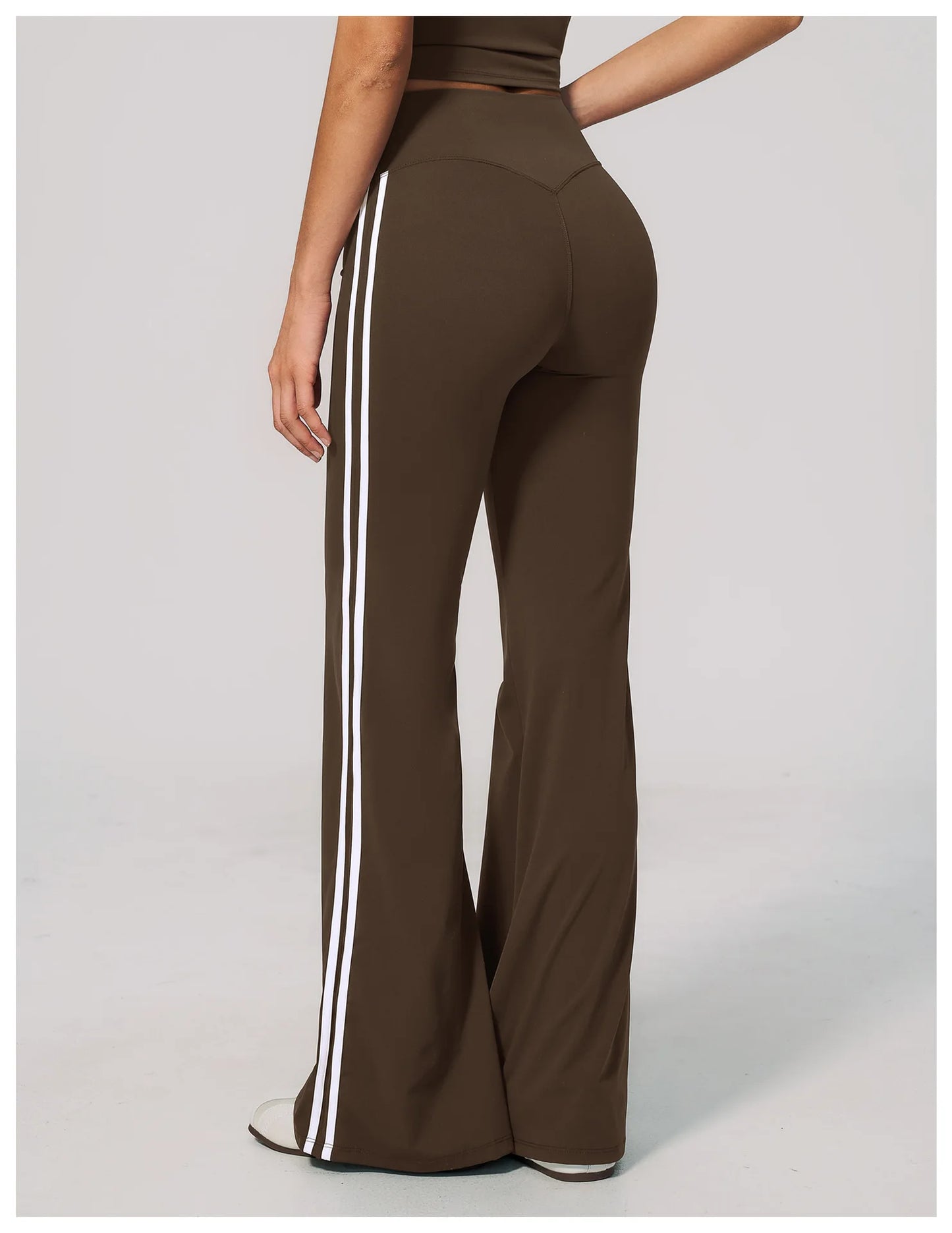 Summer Yoga Pants Women's High Waist Push Up Flared Pants Fitness Wide-Leg Pants Athletic Wear Running Workout Flared Trousers