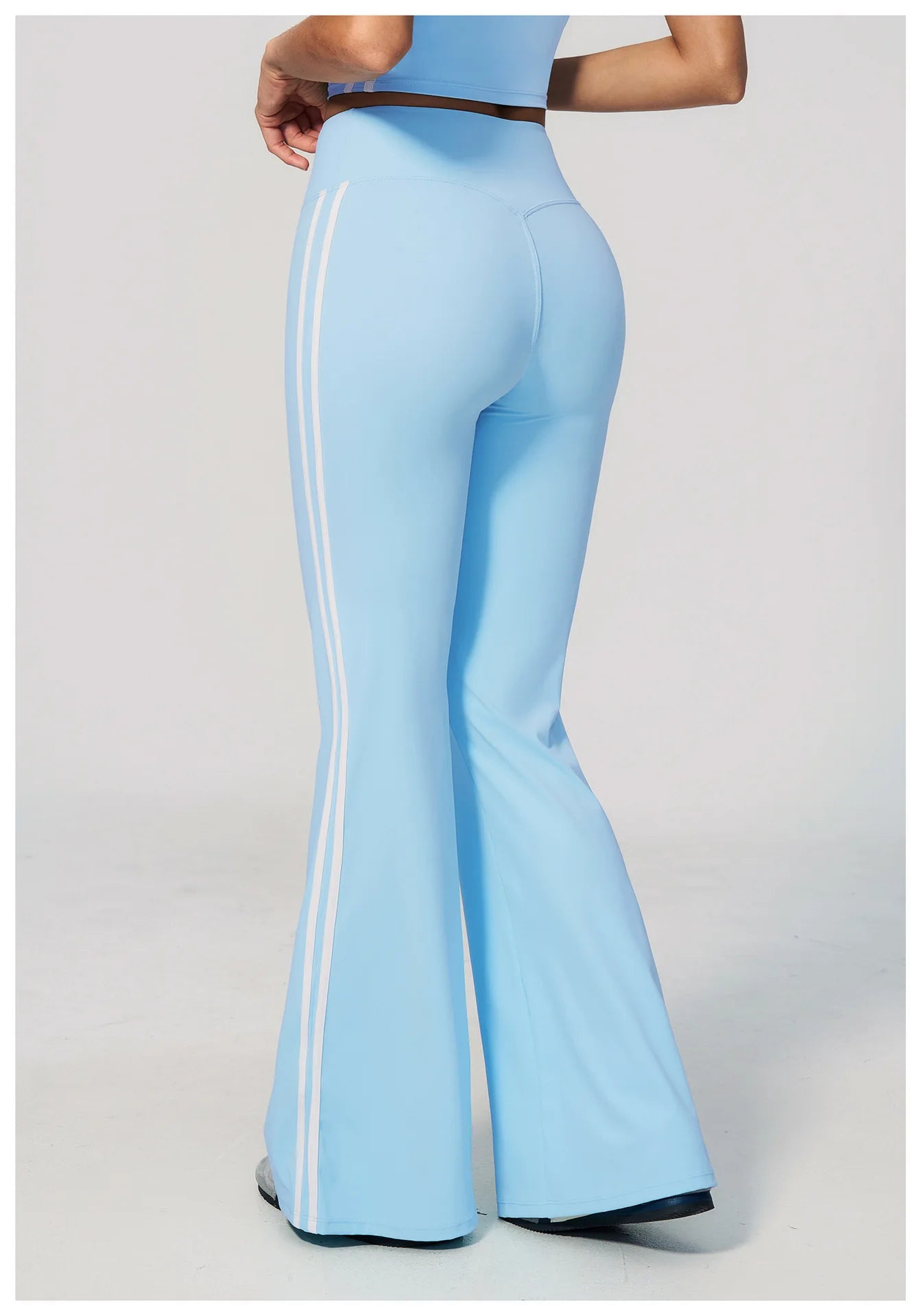 Summer Yoga Pants Women's High Waist Push Up Flared Pants Fitness Wide-Leg Pants Athletic Wear Running Workout Flared Trousers