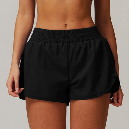 Running Shorts 2024 Summer Women Sports Shorts Lining 2 In 1 Quick-dry Yoga Shorts Breathable Fitness Shorts High Waist Fitness