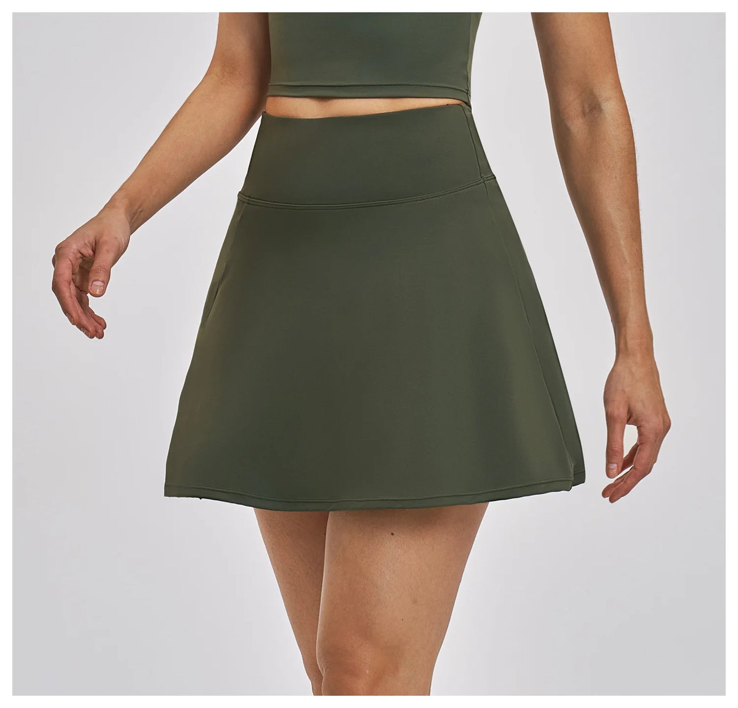 Outdoor Sports Yoga Skirt  Yoga Quick Drying A-line Skirt Women's Badminton Tennis Skirt Summer Cool and Anti Glare Lined Shorts