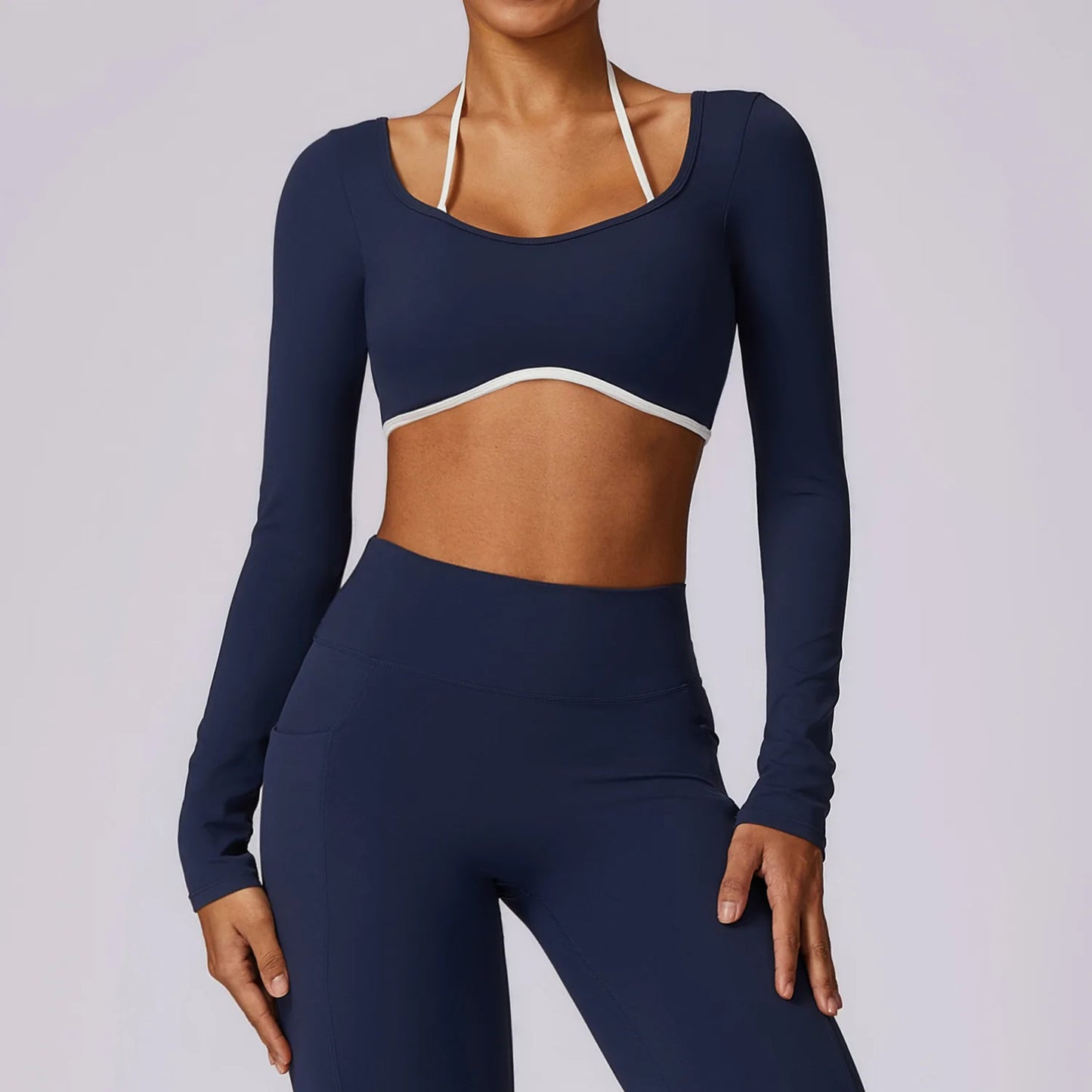 Women's Solid Sport Shirts High Elastic Gym Yoga Top Breathable Long Sleeve Yoga Top Slim Fitness Sports Dry Sportswear Yoga Top