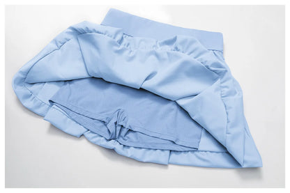 Women Sports Skirts High Waist Yoga Tennis Shorts Dress With Pocket Running Golf Skirt Quick Dry Breathable Belt Safety Pants