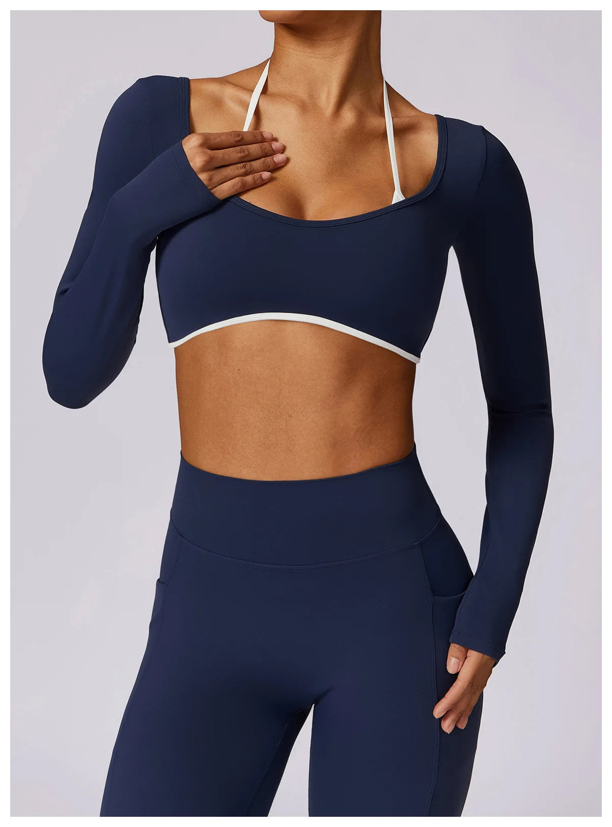 Women's Solid Sport Shirts High Elastic Gym Yoga Top Breathable Long Sleeve Yoga Top Slim Fitness Sports Dry Sportswear Yoga Top