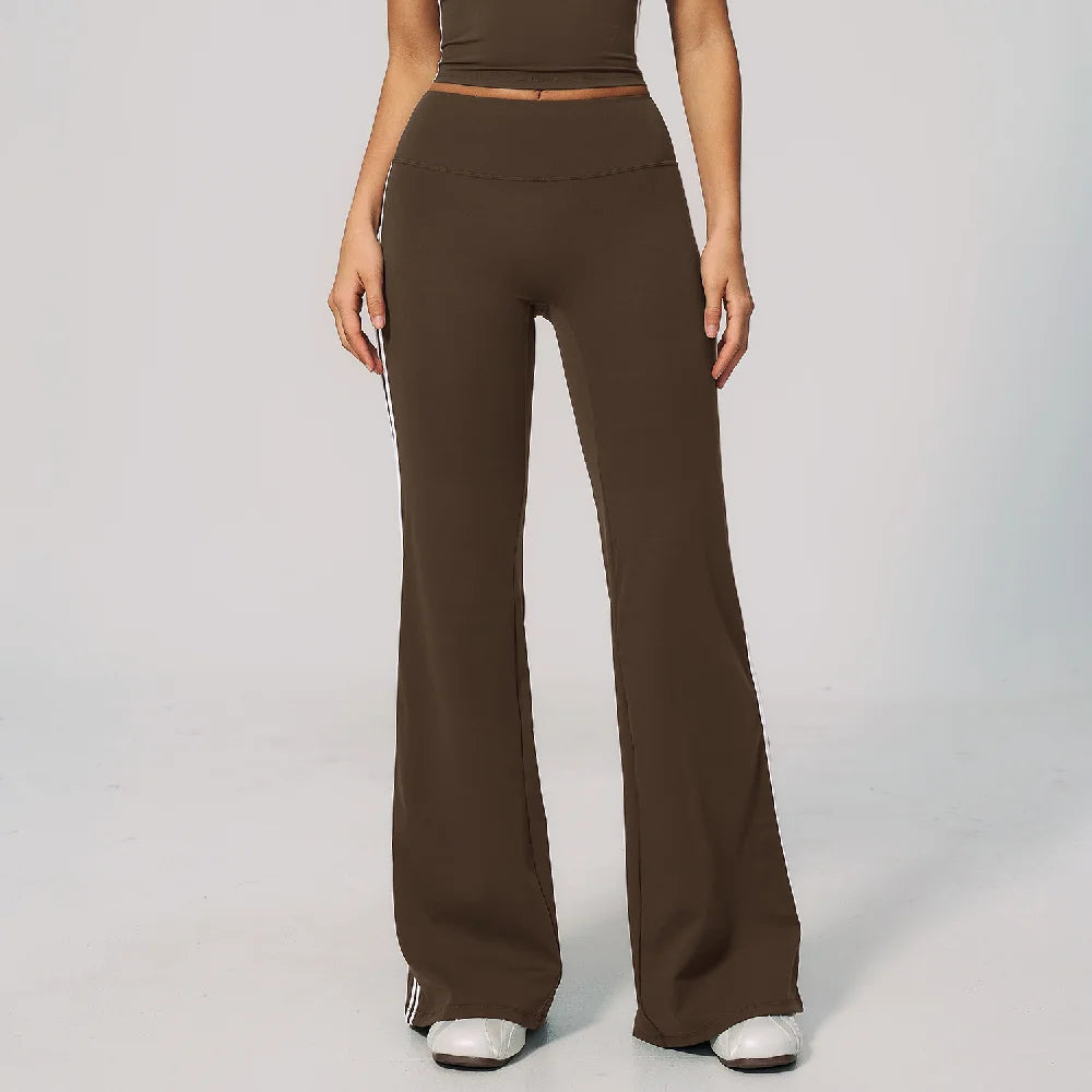 Summer Yoga Pants Women's High Waist Push Up Flared Pants Fitness Wide-Leg Pants Athletic Wear Running Workout Flared Trousers