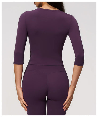 Summer Women Yoga Shirts Tight Yoga Top Breathable Fitness Sports T-Shirts Fitness Clothes Running Sport Top Gym Workout Shirts