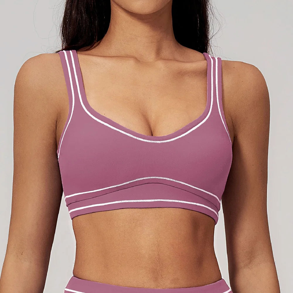 Yoga Bra Women's Shockproof Sports Bra Summer Top Push Up Fitness Underwear Female Sport Tops Breathable Running Vest Bralette