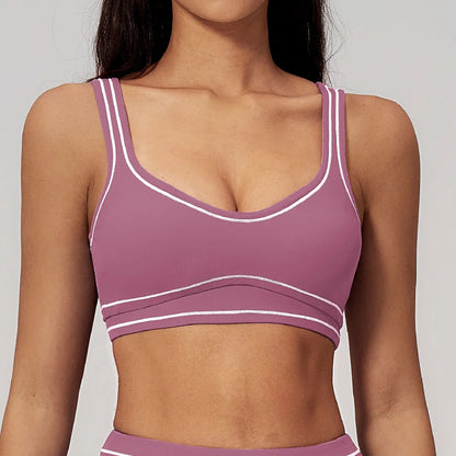 Yoga Bra Women's Shockproof Sports Bra Summer Top Push Up Fitness Underwear Female Sport Tops Breathable Running Vest Bralette