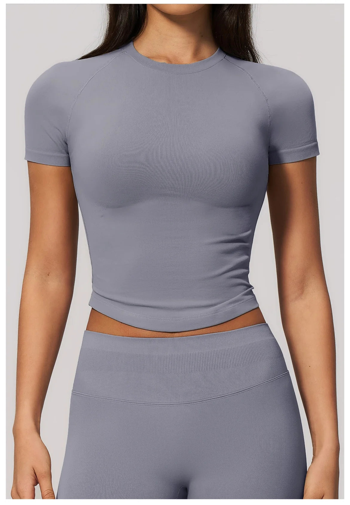 Yoga Shirts Women Seamless Fitness Short Sleeve Top Gym Workout Yoga T-Shirts Quick Dry Breathable Cycling Running Sport Tee Top
