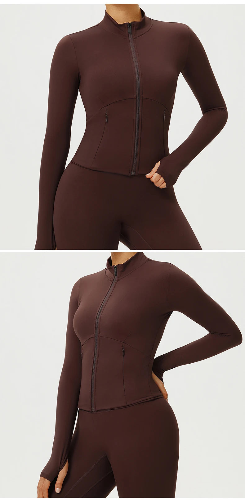 Fitness Sport Women's Zipper Long-sleeved Quick-drying Training Yoga Gym Clothing Clothes Summer Running Breathable Slim Fit Top