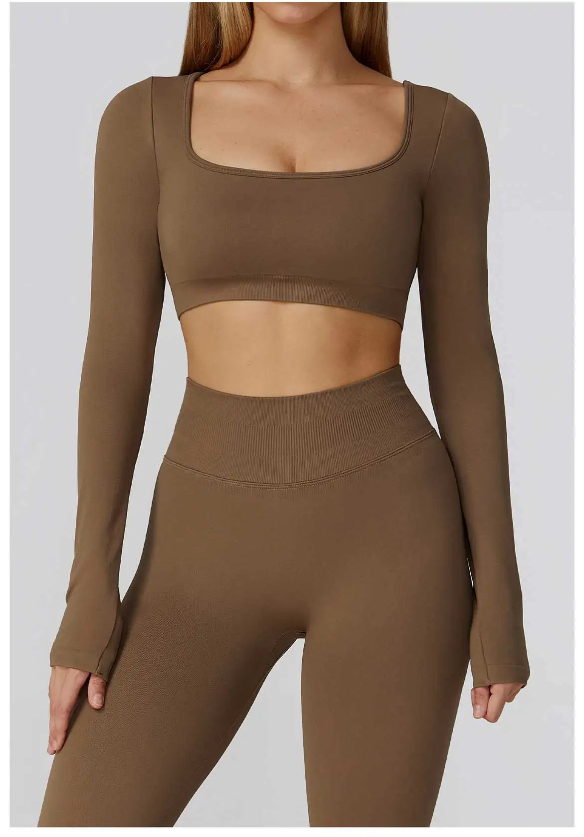 Women's Yoga Top Seamless Long Sleeved Sports Wear Workout Tops T-shirt Fitness Running Hollow out Backless Gym Woman SportShirt
