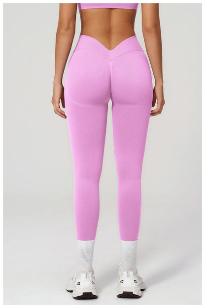 Seamless Leggings Summer Women Yoga Leggings Gym V Shaped Tight Fitness Pants Running Cycling Trousers High Waist Sports Legging