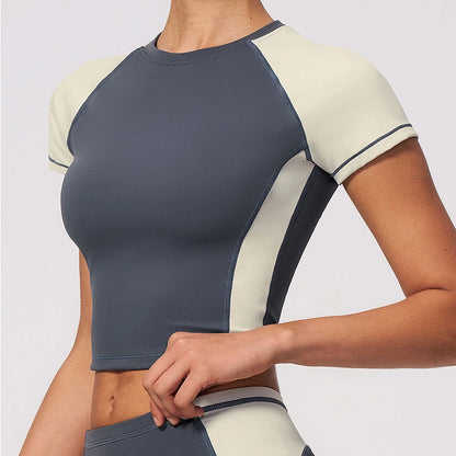 Summer Yoga Top Women Breathable Yoga Shirts Fitness Sports T-Shirts Gym Crop Top Light Weight Yoga Shirt Fitness Activewear