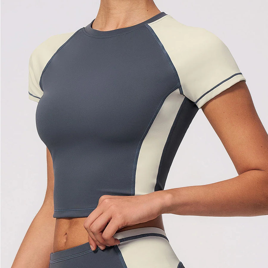 Summer Yoga Top Women Breathable Yoga Shirts Fitness Sports T-Shirts Gym Crop Top Light Weight Yoga Shirt Fitness Activewear