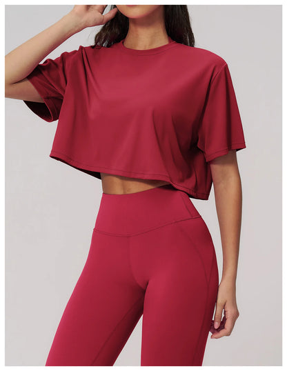 Women Yoga Sports T-Shirts Fitness Short Sleeve Sports T-Shirts Ropa Mujer Gym Workout Shirts Running Active Wear Sports Shirts
