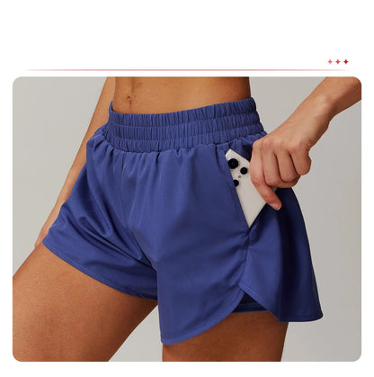 Running Shorts 2024 Summer Women Sports Shorts Lining 2 In 1 Quick-dry Yoga Shorts Breathable Fitness Shorts High Waist Fitness