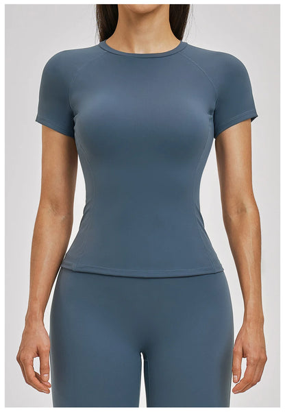 Women's Clothes Yoga Top Sport T Shirt Fitness Clothes Short Sleeve Yoga Shirt Gym Top Female Workout Active Wear Sport Tops
