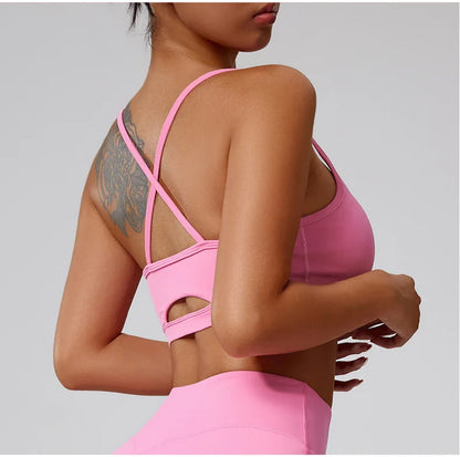 Women's Sports Bra Sexy Beautiful Back Breathable Bra Top Push Up Fitness Bra Yoga Gym Workout Bra Fitness Top Sports