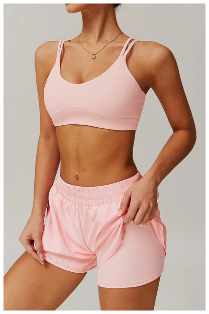 Running Shorts 2024 Summer Women Sports Shorts Lining 2 In 1 Quick-dry Yoga Shorts Breathable Fitness Shorts High Waist Fitness