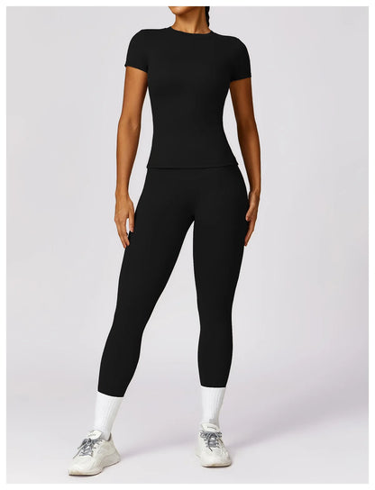 Summer Yoga Top Women Breathable Yoga Shirts Fitness Sports T-Shirts Gym Crop Top Light Weight Yoga Shirt Fitness Activewear