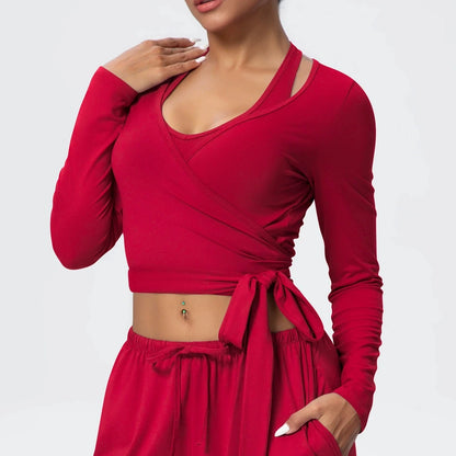 Yoga Long Sleeves Women Running Training Fitness Personalized Yoga Clothing With Strap Top Outdoor Sports Windproof Running Suit