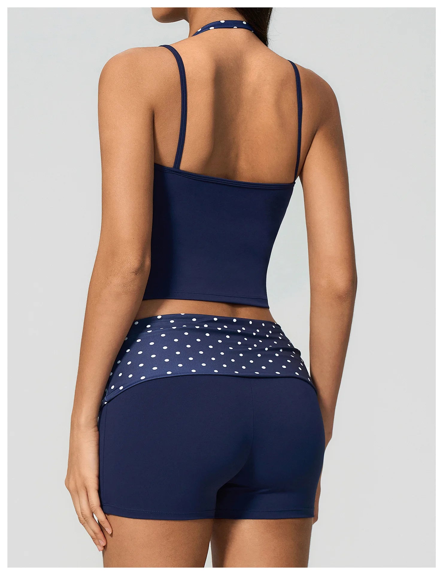 Polka Dot Yoga Tank Top Shockproof Striped Fitness Bra Gym Workout Vest Breathable Sport Top Halter Beautiful Back Sport Vest
