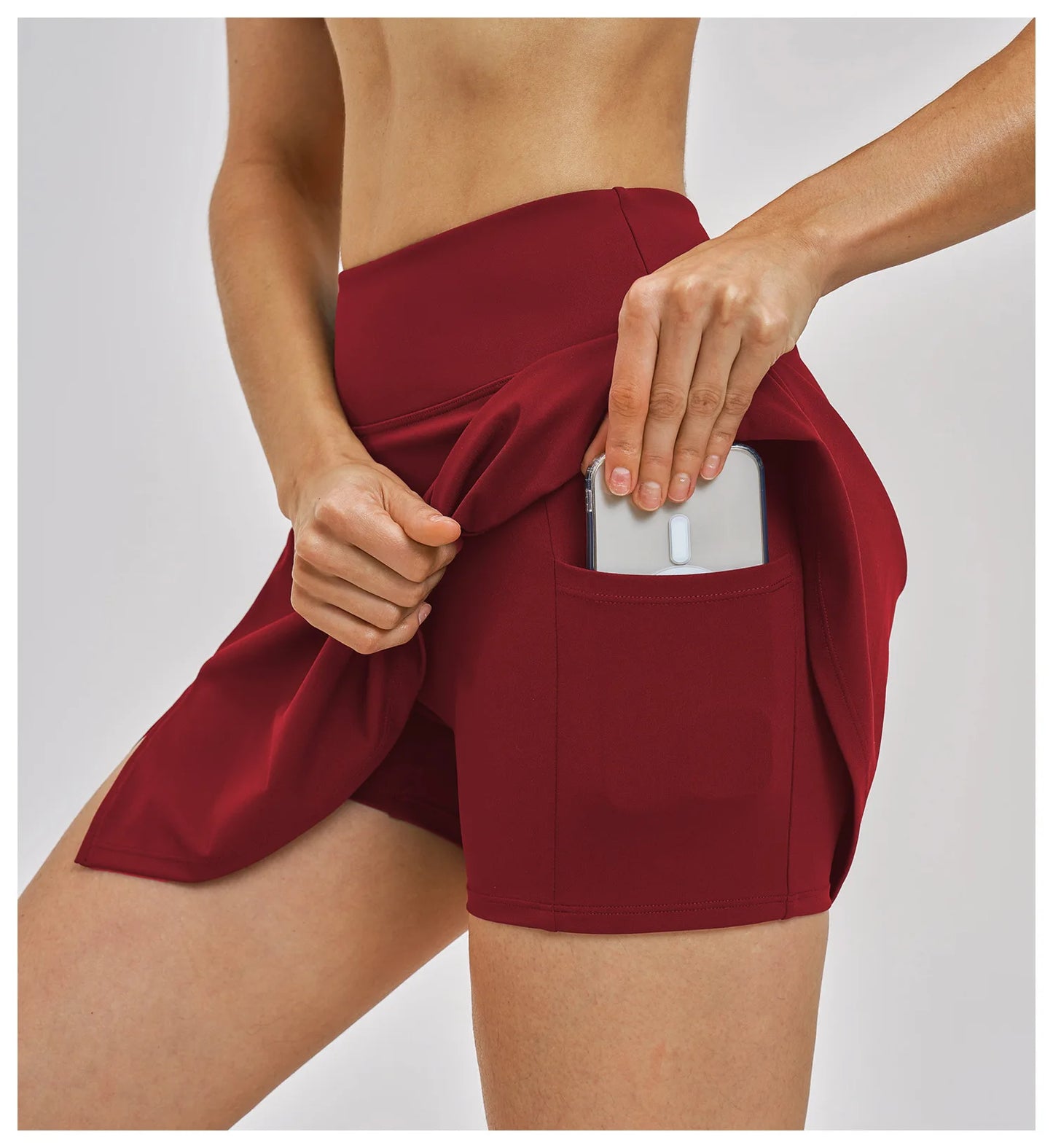 Outdoor Sports Yoga Skirt  Yoga Quick Drying A-line Skirt Women's Badminton Tennis Skirt Summer Cool and Anti Glare Lined Shorts