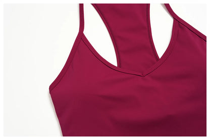 Summer Yoga Vest Women Workout Top Quick-Dry Crop Top Shockproof Gym Vest Female Running Tight Top Beautiful back Sports Tops
