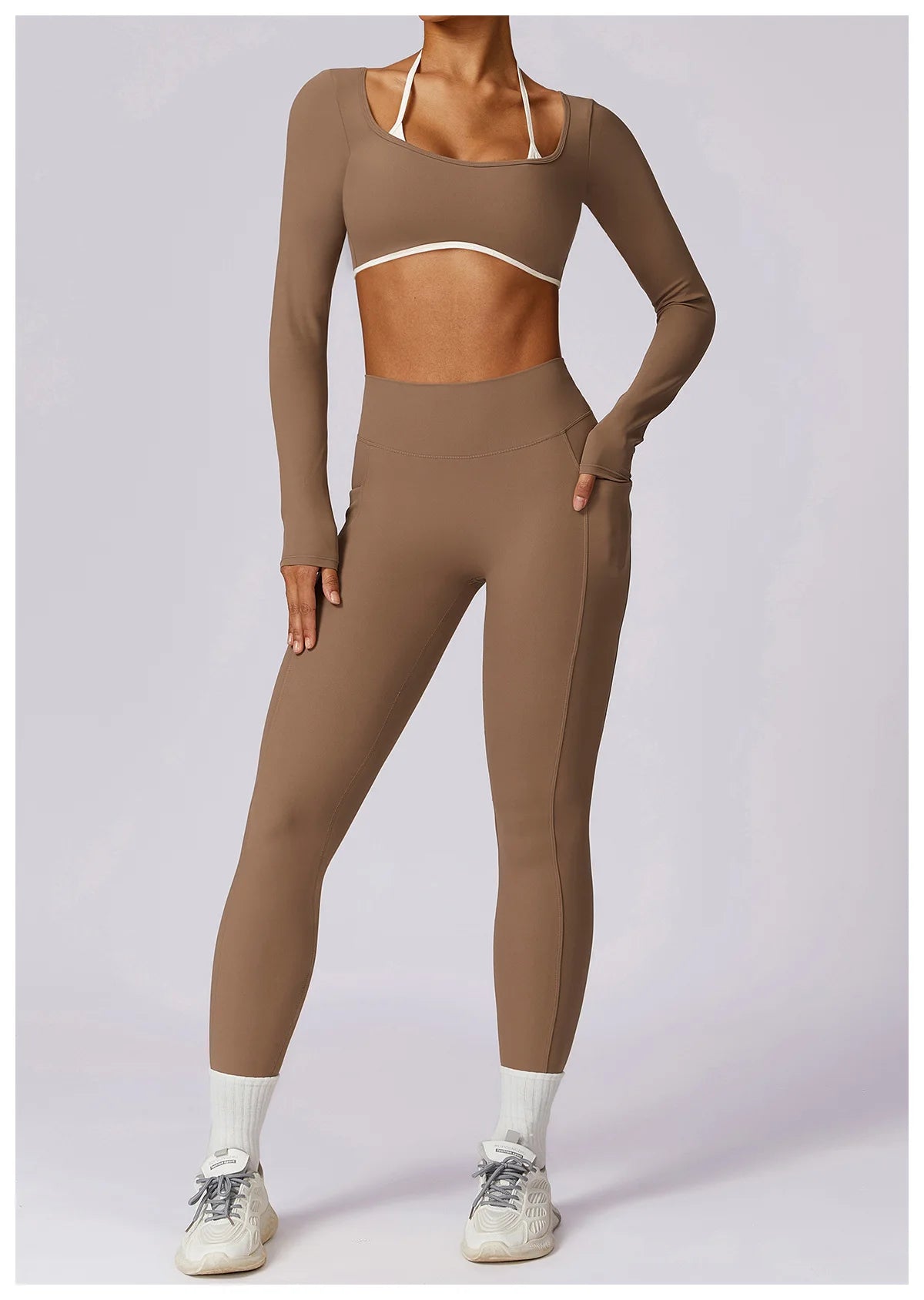 Women's Solid Sport Shirts High Elastic Gym Yoga Top Breathable Long Sleeve Yoga Top Slim Fitness Sports Dry Sportswear Yoga Top