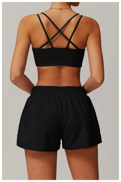 Running Shorts 2024 Summer Women Sports Shorts Lining 2 In 1 Quick-dry Yoga Shorts Breathable Fitness Shorts High Waist Fitness