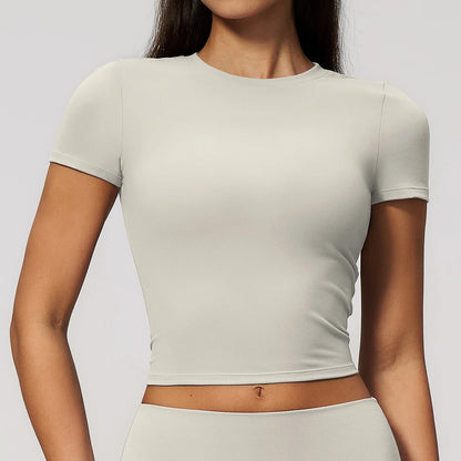 Women Yoga Top Sport T Shirts Fitness Clothes Quick-Drying Short Sleeve Yoga Shirt Gym Workout Top Running Active Wear Sport Top