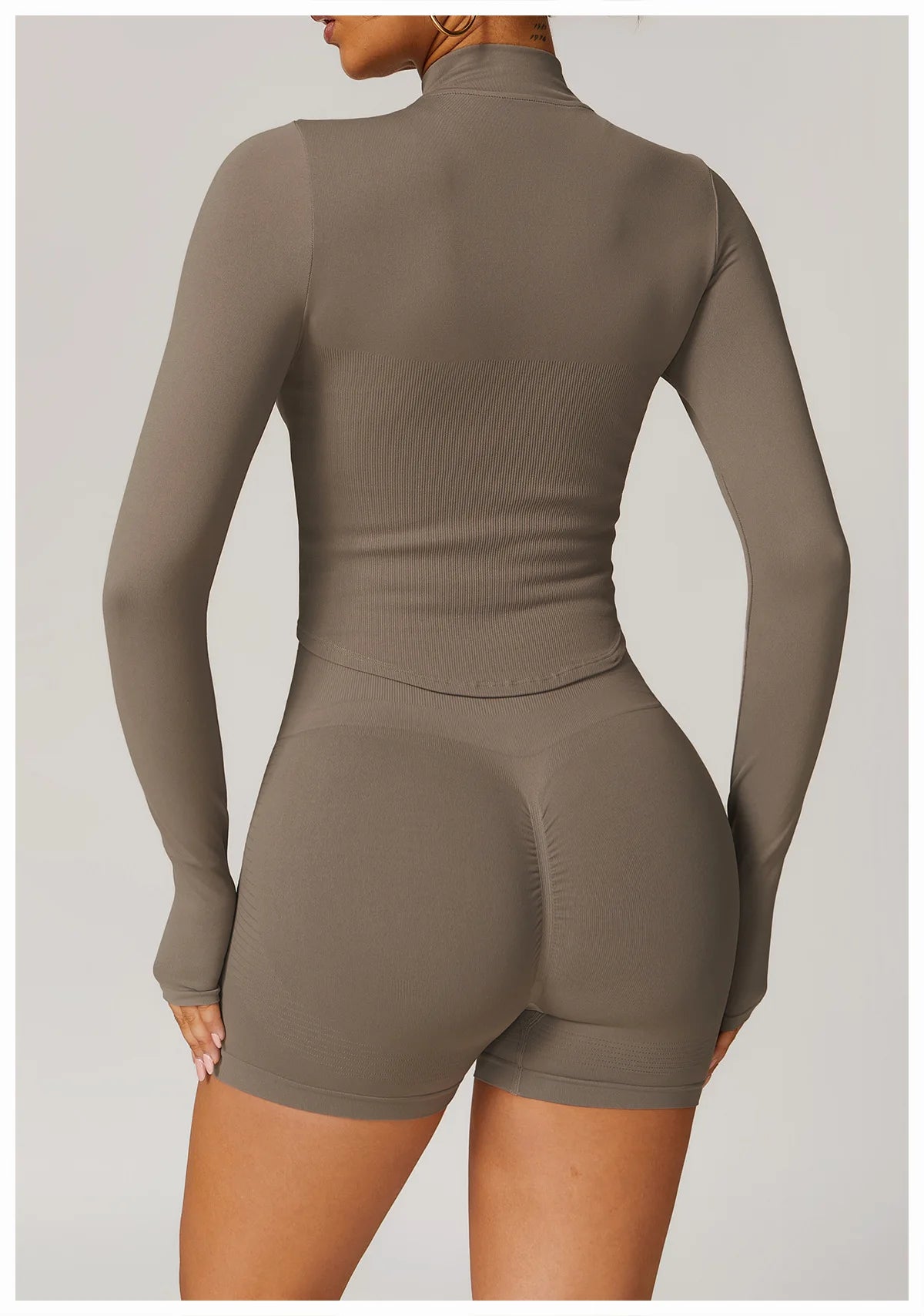 Outdoor Sports Long Sleeved Women's Slim Yoga Quick Dry Tight Fitting Quick Drying Stand Up Collar Jacket Running Fitness Jacket