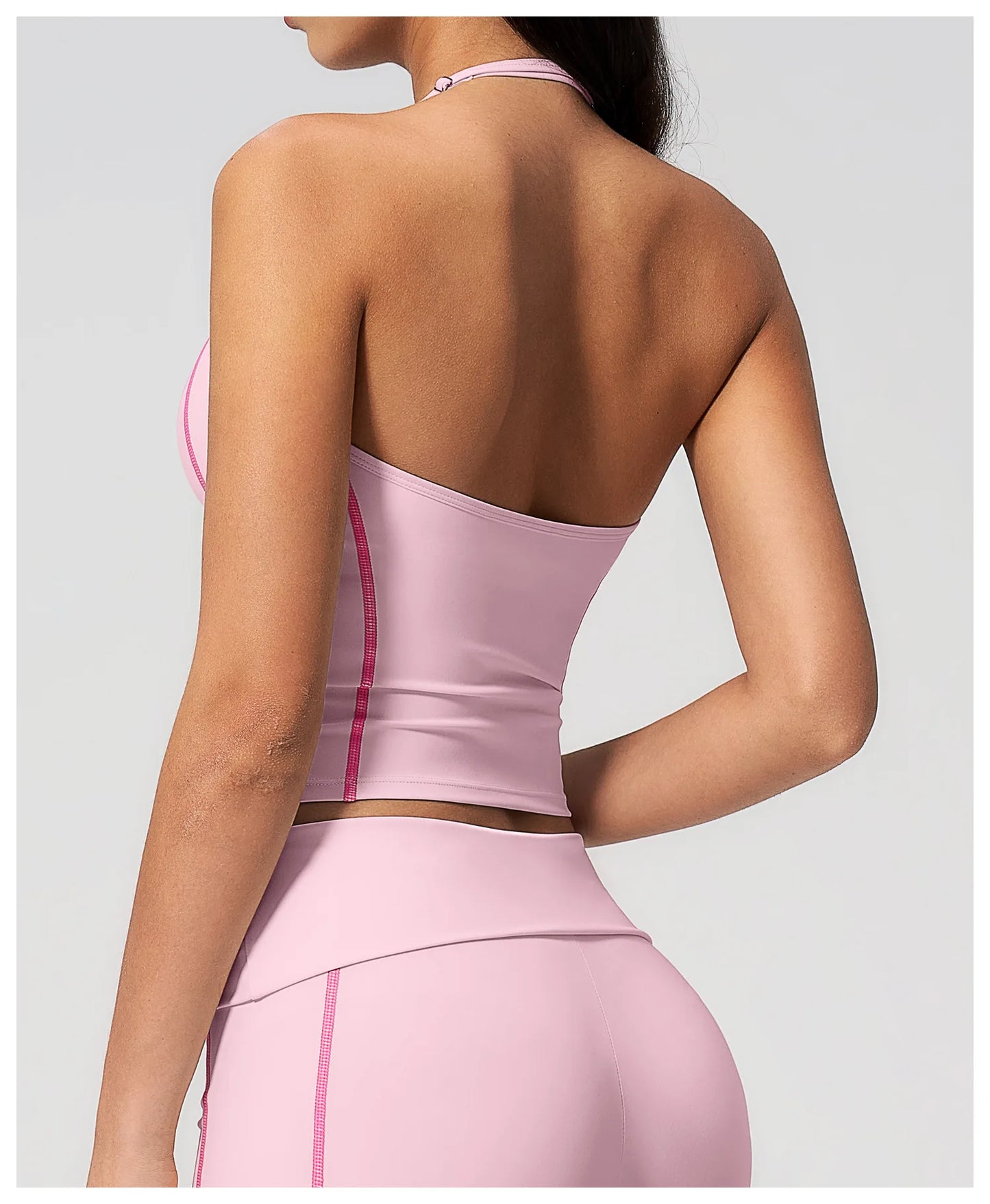 Summer Sports Tops Women's Halter Neck Vest Workout Shockproof Underwear Breathable Running Cycling Bra Gym Clothes Yoga Vest