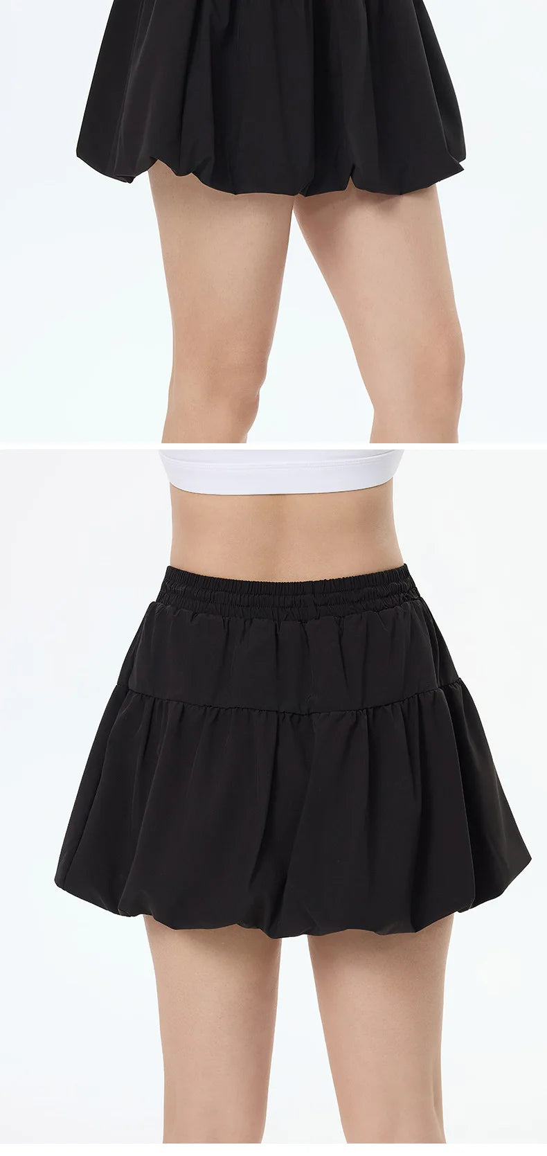Women Yoga Puff Skirt Women Tennis Pleated Skirt with Inner Lining High Waist Double Layer Design Sport Sexy Fitness Yoga Shorts