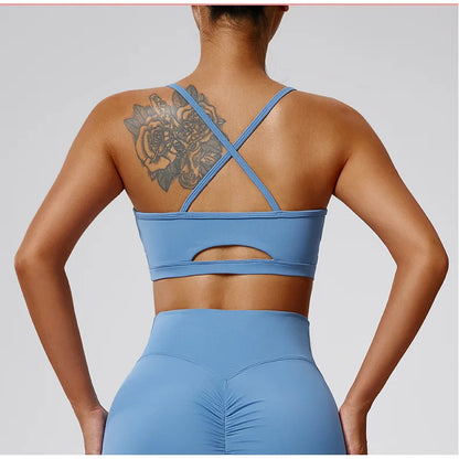 Women's Sports Bra Sexy Beautiful Back Breathable Bra Top Push Up Fitness Bra Yoga Gym Workout Bra Fitness Top Sports
